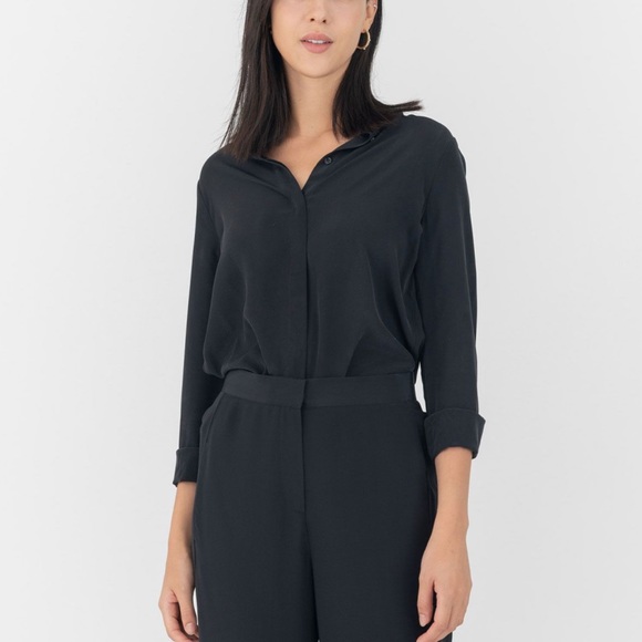 NWOT Go Silk for Anthropology sheer button down - Picture 3 of 8